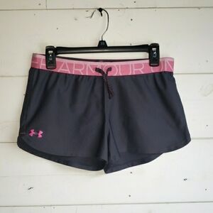 Under Armour Loose Grey & Pink Athletic Sport Shorts - YXL